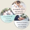Dessous de verre avec photo et fond coloré Mariage - Naissance - Baptême - EVJF-G