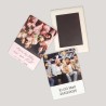 Magnet personnalisé avec photo, texte et fond coloré