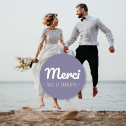 Étiquettes autocollante rondes "Merci" pour célébration de Mariage, faire-parts, enveloppes, cadeaux, papeterie