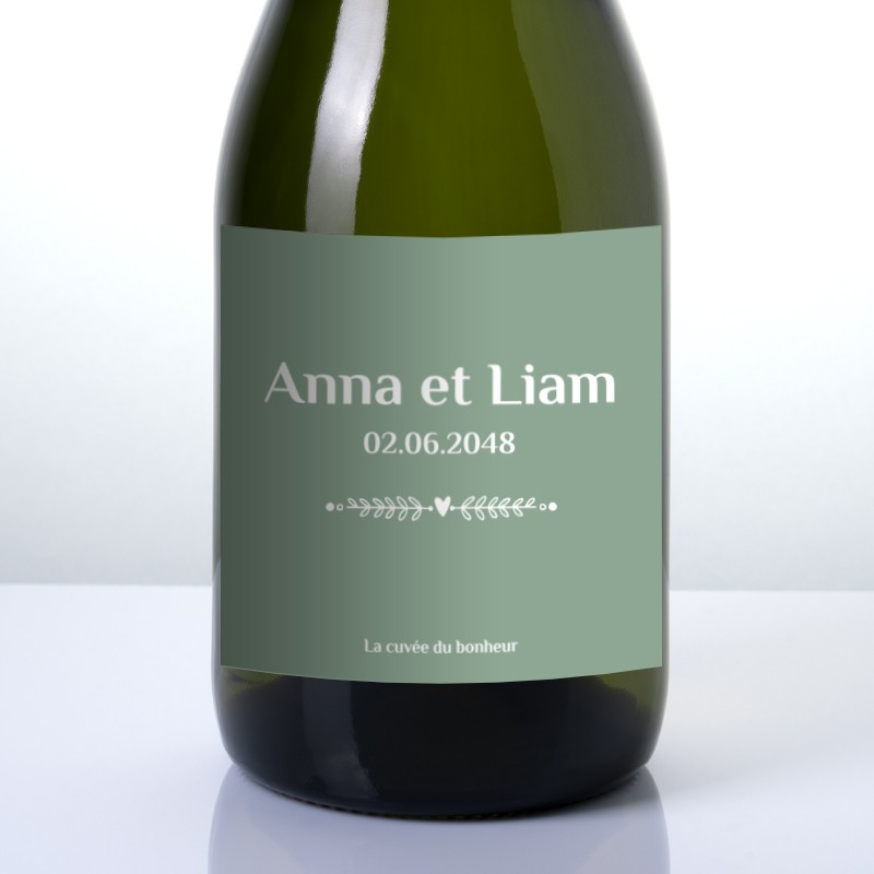 Étiquettes autocollantes épurée de bouteille pour célébration des mariages