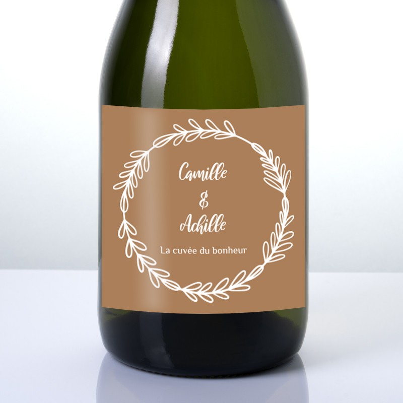 Étiquettes autocollantes couronne de bouteille pour célébration des mariages