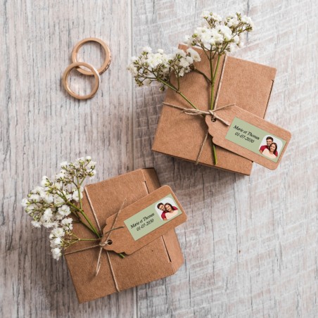 Étiquettes autocollante rondes avec photo pour célébration de Mariage, faire-parts, enveloppes, cadeaux, papeterie