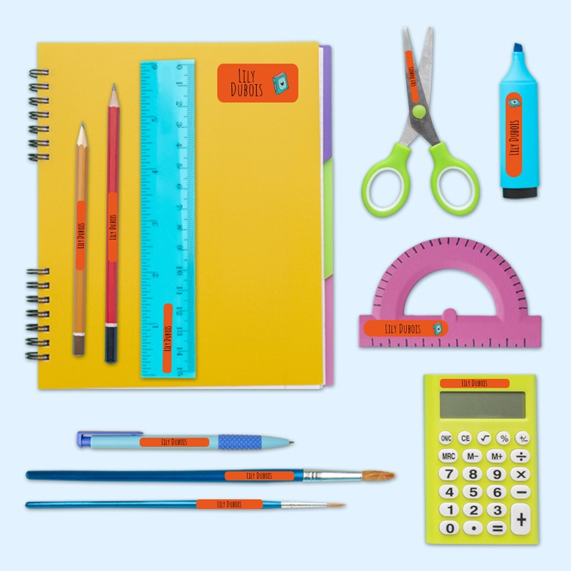 Pack étiquettes autocollantes et thermocollantes pour les fournitures scolaires et vêtements de votre enfant à l'école