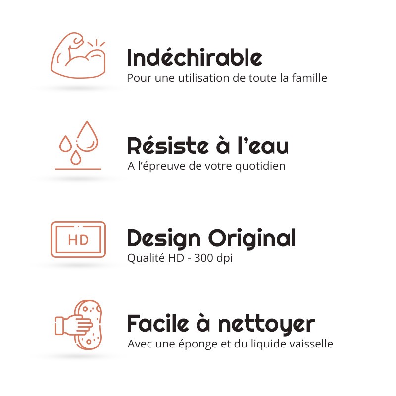 Set de table et dessous de verre fiche technique