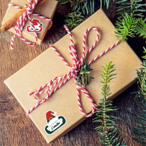 36 Etiquettes autocollantes dorées cadeaux, Noël - Etiquettes