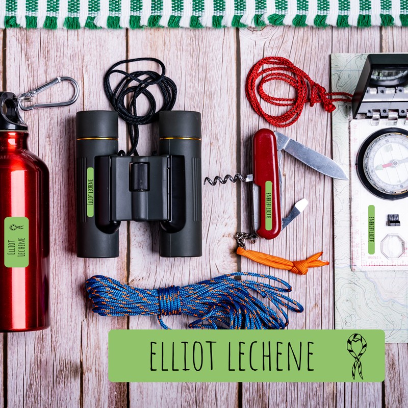 Pack scout et guides étiquettes autocollantes et thermocollantes pour objets et vêtements