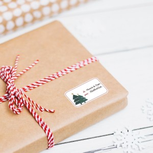 Étiquettes autocollantes blanches de Noël