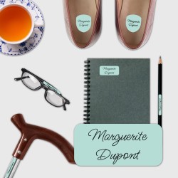 Pack maison de retraite et EHPAD étiquettes autocollantes et thermocollantes pour objets et vêtements