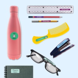 Pack 100% objets étiquettes autocollantes et thermocollantes pour objets et vêtements