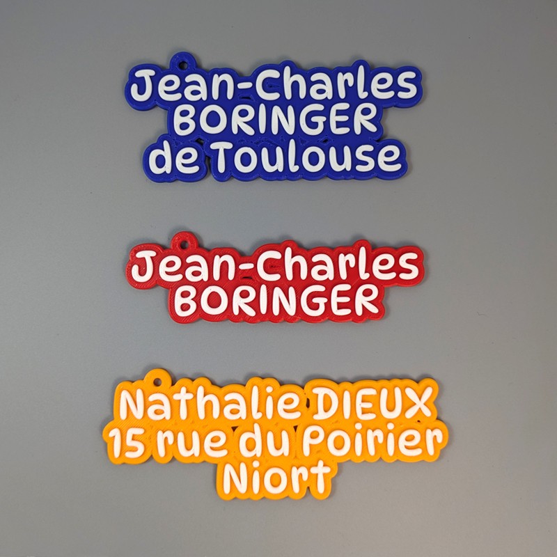 Porte-clé nom impression 3D